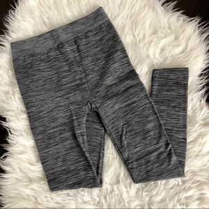 Fleece Lined, Nylon Leggings, Heather Gray